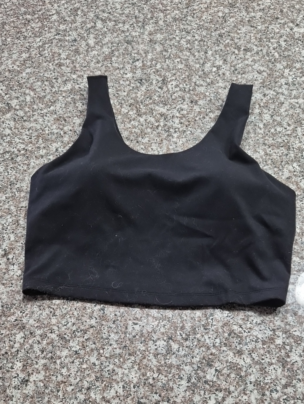 Black Scoop Neck Crop Tank Top - Women